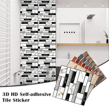 

3D HD Self-adhesive Tile Sticker PVC Simulation Brick Thick Waterproof Anti-collision Wall Stickers YE-Hot