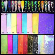 Новейший 16 цветов огненный лазер неоновый красочный дизайн 3d дизайн ногтей Наклейка для ногтей аксессуары