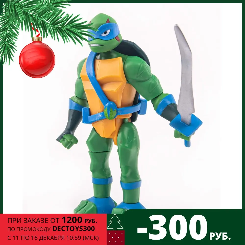 Фигурка Ninja Turtles (Черепашки Ниндзя) Лео в атаке с разворота 15 см серия ROTMNT | Игрушки
