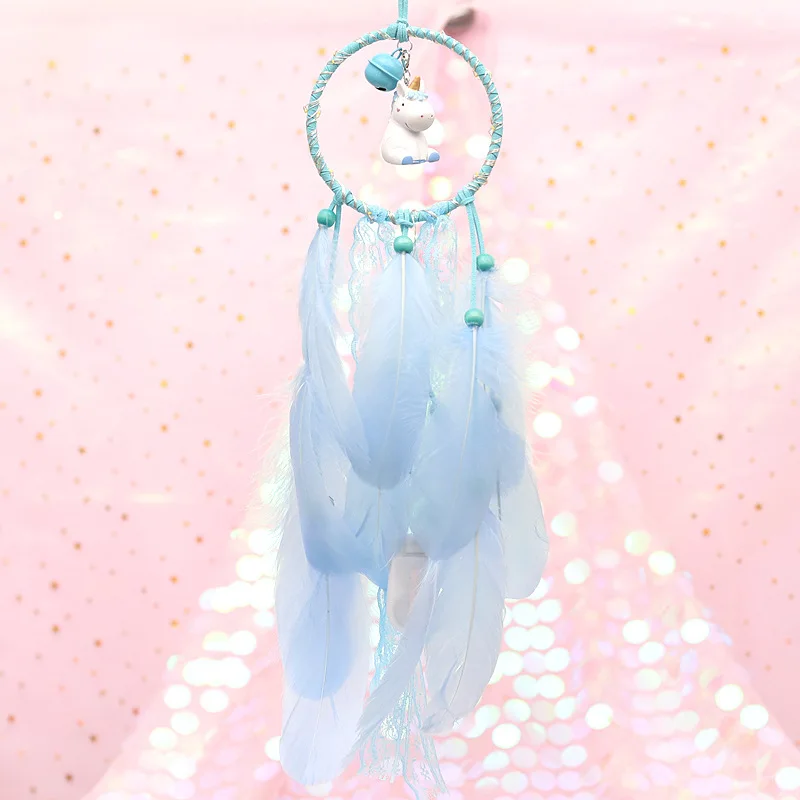 DIY Pink Color Romantic Unicorn Dreamcatcher Night light Hanging Decorations Lamp Bedroom Led String Lamp Birthday Gift For Kid