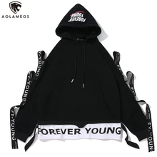 Aolamegs толстовки мужские Поддельные 2 шт. плюс бархат с капюшоном High Street пуловер Толстовка мужская мода уличная одежда худи в стиле хип-хоп