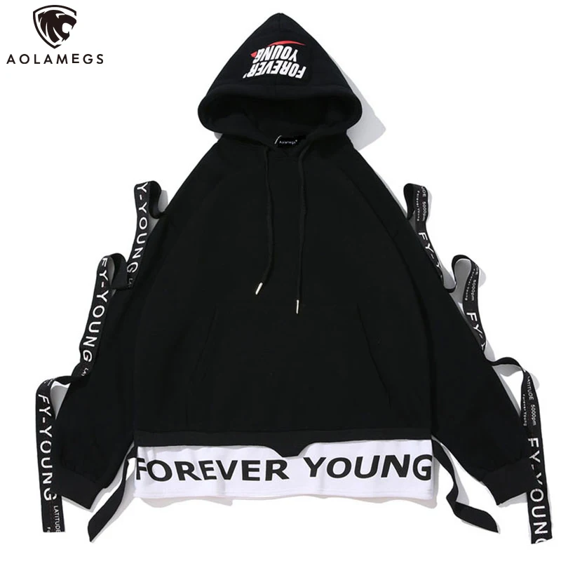 Moletom com Capuz Blusão de Veludo com 2 Hop e Masculino Aolamegs Masculino Peças Estilo Hip