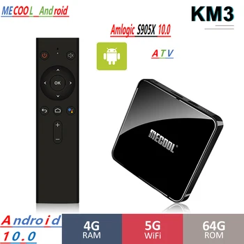 

MECOOL KM3 ATV Androidtv Google Certified Android 10.0 Box 4GB 64GB 128GB Amlogic S905X2 4K 5G Dual Wifi BT4.0 KM9 PRO 4G 32GB