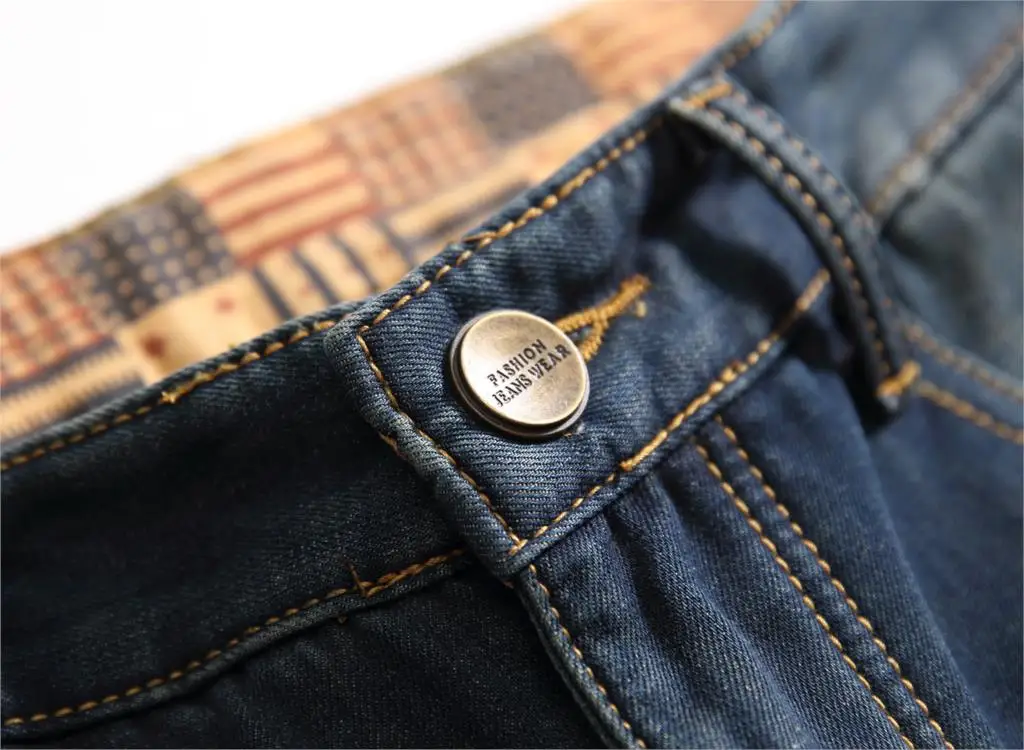 Мужские джинсы с дырками в стиле хип-хоп, рваные джинсы для мужчин, высокое качество, Осень-зима, толстые бархатные панковские штаны уличная