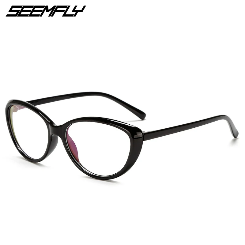 

SEEMFLY Cat Eye Glasses Frame Women Men Anti Blue Light Eyewear Female Male Eyeglasses Unisex Computer Anti Radiation Spectacles
