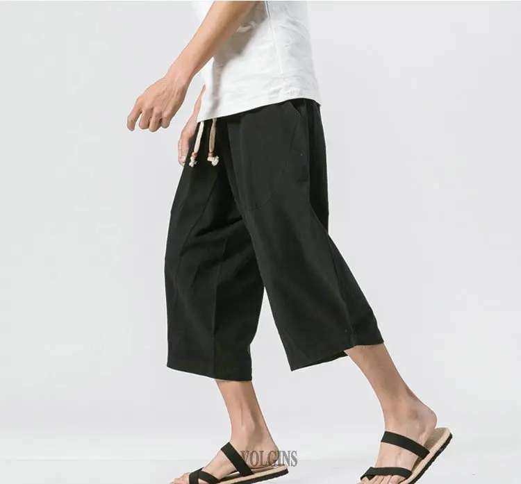 mens linen wide leg pants