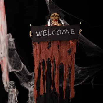 

1pcs Horror Halloween Ghost Hanging Decoration Voice-Controlled Indoor/outdoor Specter Party For Ktv Bar Secret Room 95*45cm
