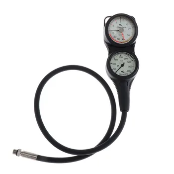 

Professional Depth and Pressure Gauge for Scuba Diving, with Two Connection Loops - 400 bar / 5801 psi - Compact & Durable