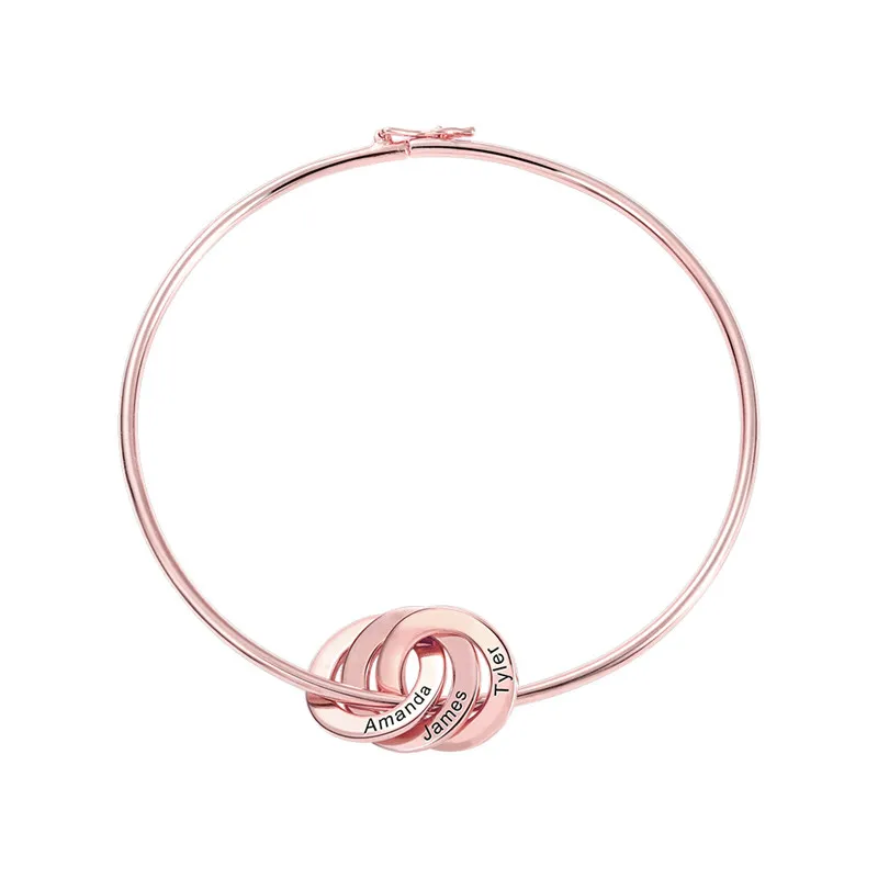 rose gold AILIN 925 пробы Серебряный браслет браслеты для женщин русский круг талисманы Браслеты Подарки - Окраска металла: rose gold