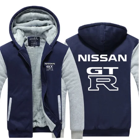 Новые модные повседневные толстовки с капюшоном для Nissan GTR, пальто на молнии, Мужская Осенняя Толстая свободная толстовка, мужское плотное пальто f - Цвет: 1
