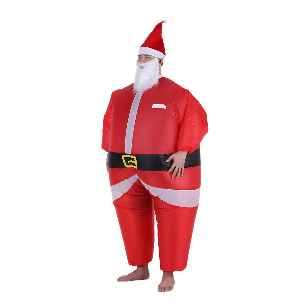 Новогодний костюм Санта Клауса для взрослых; Рождественский надувной костюм; вечерние костюмы для костюмированной вечеринки; Рождественский подарок; красный цвет