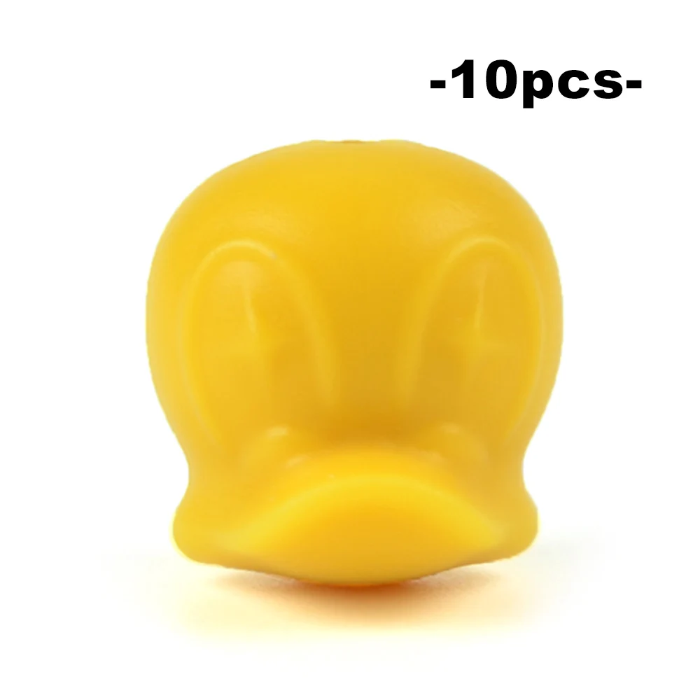 mustard LOFCA 10 шт. силиконовые бусины Дональда детский Силиконовый грызунок Прорезыватель мультфильм жевательный стоматологический для ротовой полости соска застежка ожерелье кукла младенца - Цвет: mustard