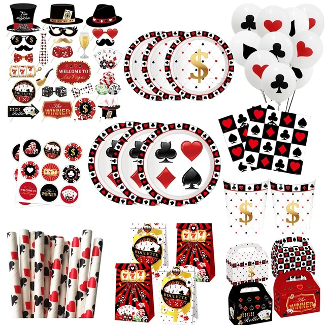 Casino Theme Party Decoration Poker Disposable Tableware Magic