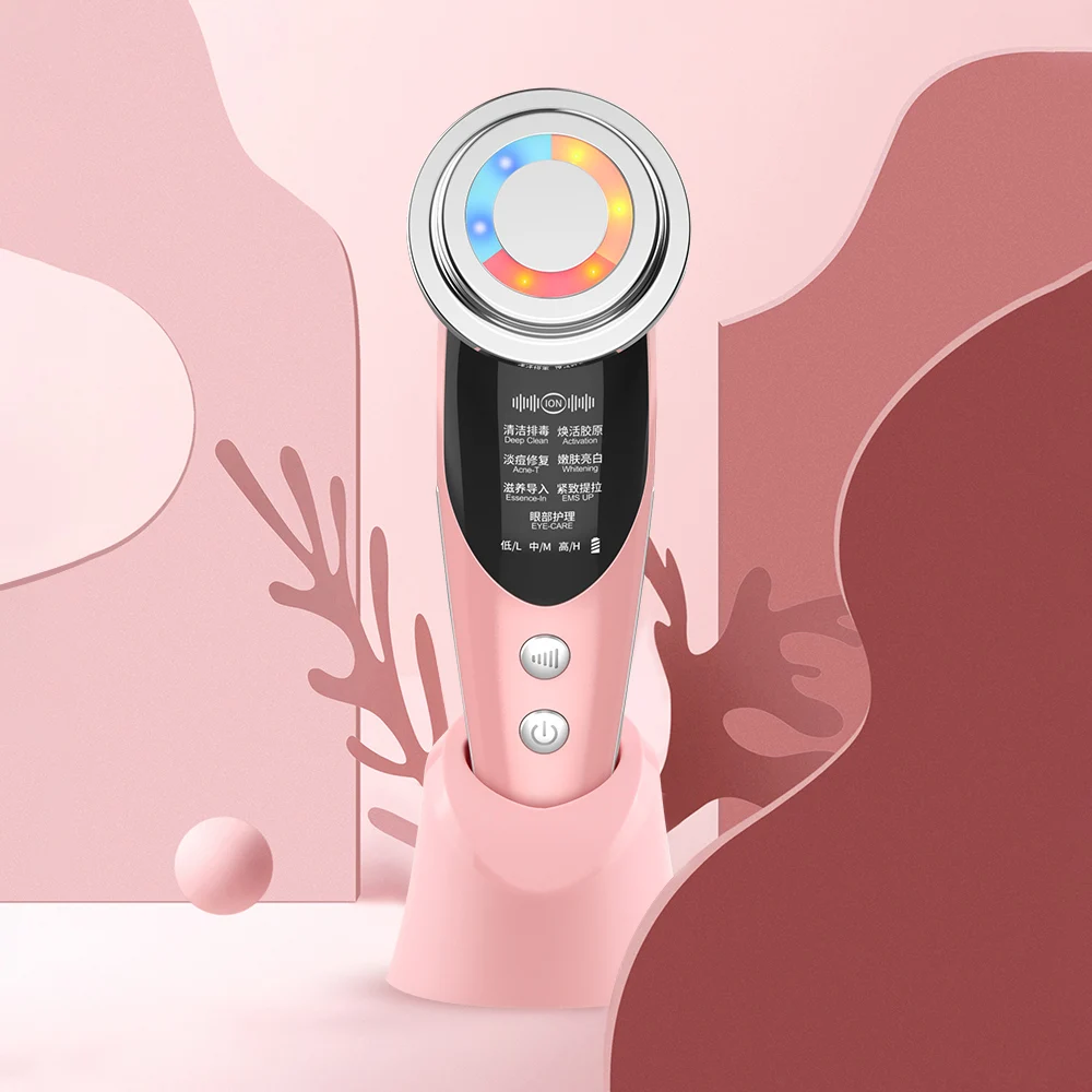 EMS Face Massager Radio Mesotherapy Electroporation LED Light Therapy Sonic Vibration Wrinkle Removal Skin Tightening Care | Красота и
