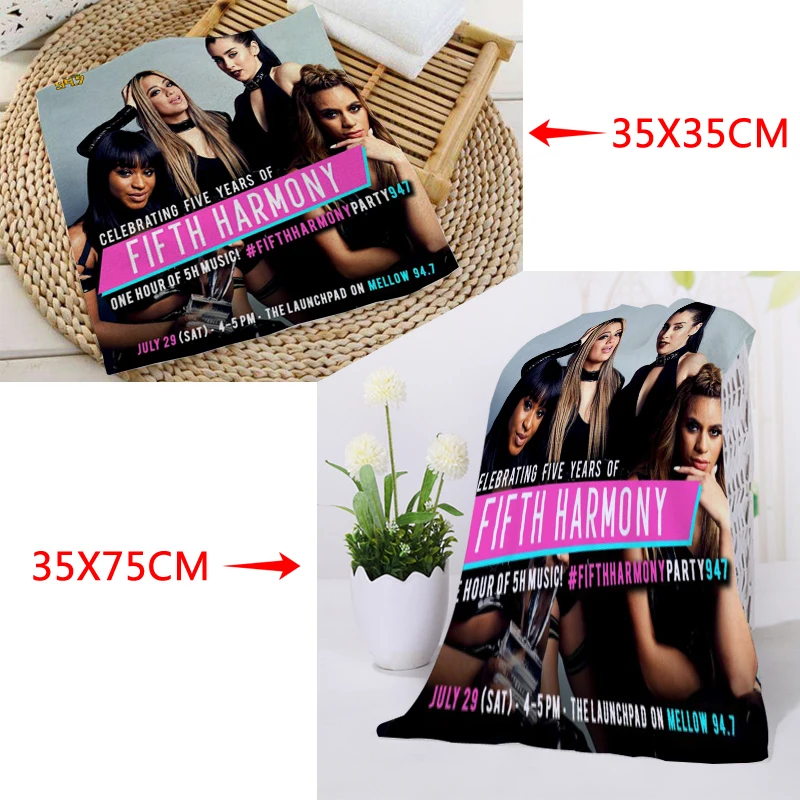 Горячее предложение на заказ, полотенце с принтом Fifth Harmony, квадратные прямоугольные полотенца, размер 35x35 см, 35x75 см, Хлопковое полотенце для лица, ткань с логотипом на заказ - Цвет: 8