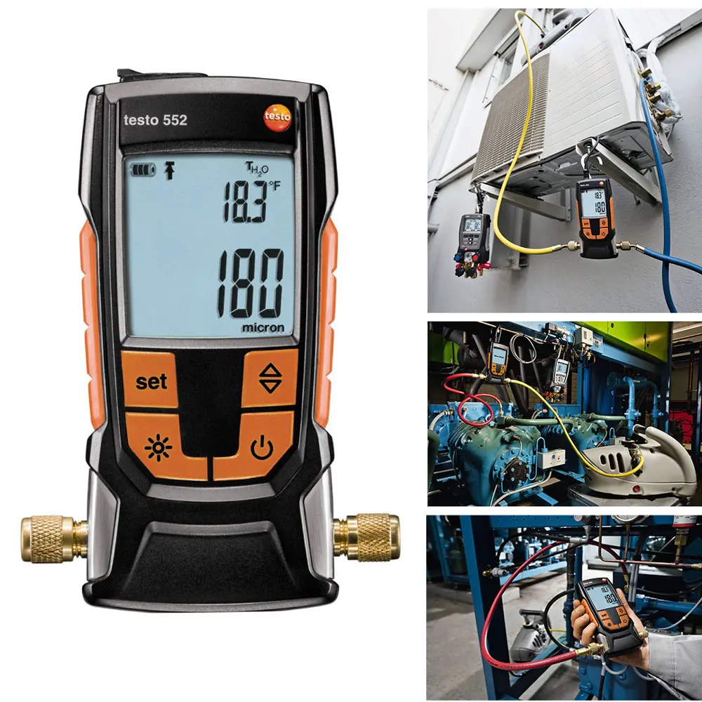Digital Vacuum Micron Gauge Pressure With Bluetooth Hvac Temperature Tester Measuring Instrument Device Smart App Testo 552
