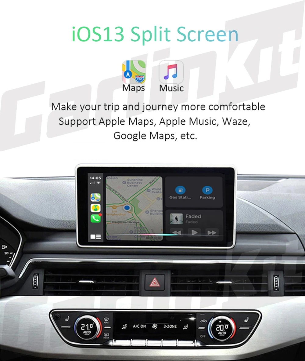 Carlinkit CarPlay Android авто беспроводной декодер для Audi A6 A7(C7) MMI экран обратного изображения комплект модернизации