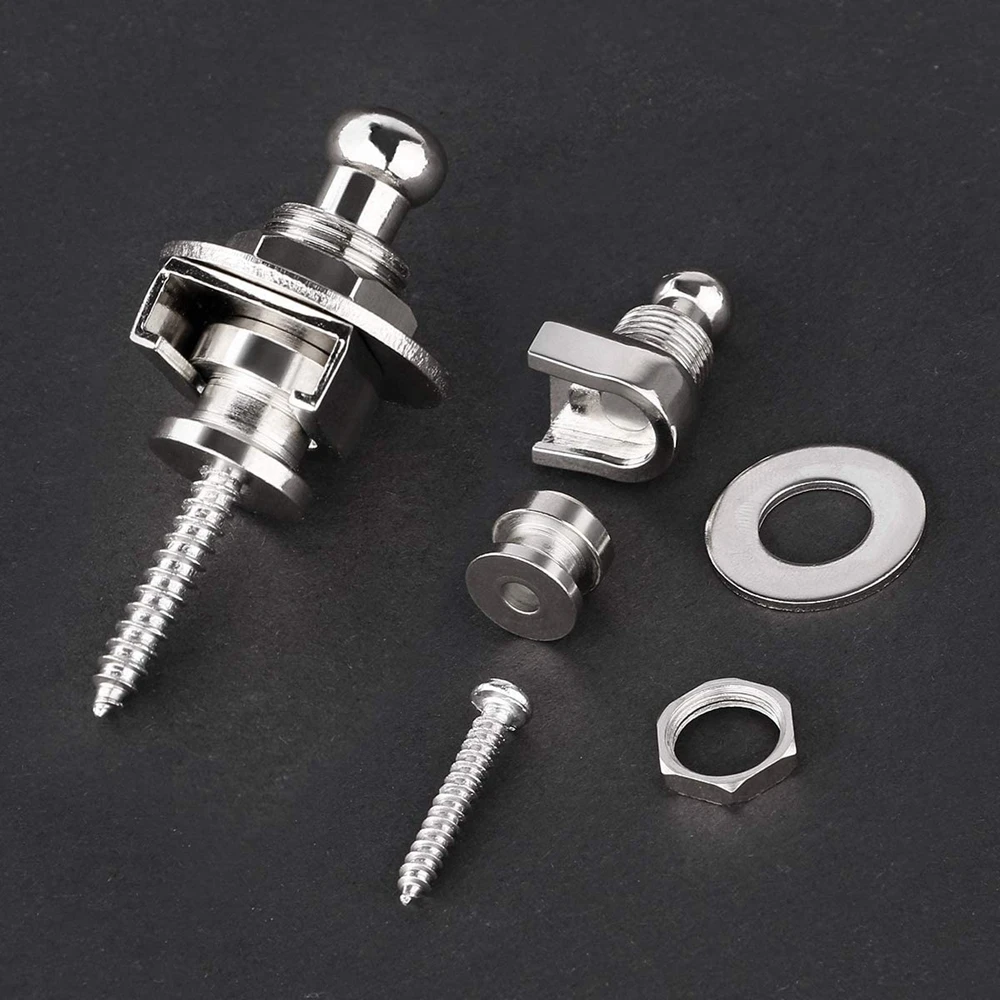 1pcs Guitar Strap Lock, Heavy Duty Metal Guitar Strap Button Locking with Easy Remove Screw and Retainer System