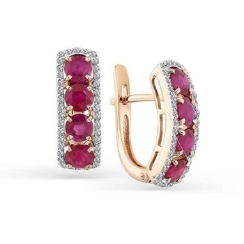 

Master brilliant earrings with rubies and diamonds in red gold