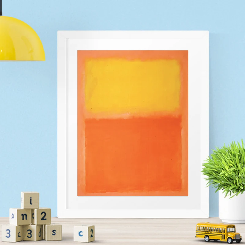 Оранжевый и желтый плакаты на холсте Marker Rothkoes художественная картина стену