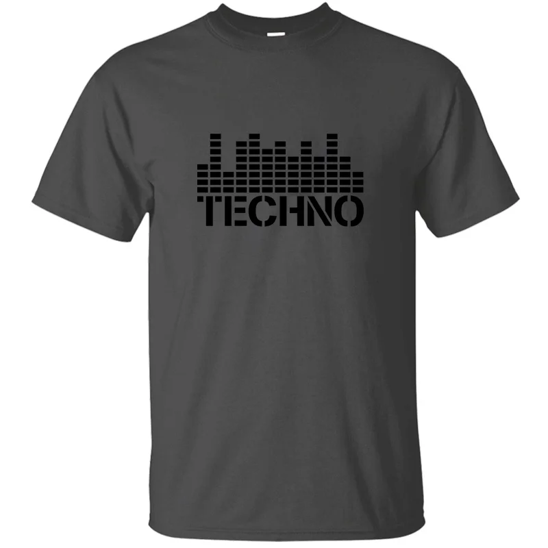 Дизайнерская футболка с принтом Techno Equalizer Мужская классическая одежда хлопковая