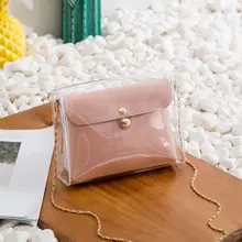 

Brand Bag New Mini Chain Transparent Bag Cute Slant Small Bag Luggage & Bags Brand Bag Strap Leather Flower Toilet Bag
