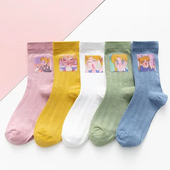 

SP&CITY Summer Thin Hollow Out Cartoon Socks Women Funny Print Short Socks For Female Breathable Soft Cute Art Socks Hipster