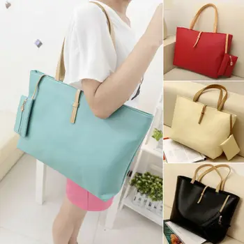 

2020 New Solid Mother-In-Law Bags For Women Two-Piece Shoulder Bags Set Ladies Simple Messenger Bags Female Handbags Set