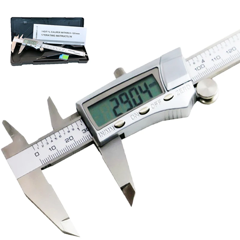 

Stainless steel 150mm 6inch digital electronic caliper metal electronic vernier caliper measurement tool micrometer