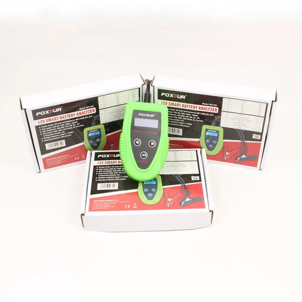 12V Car Battery Tester Lcd Battery Analyzer Car Charge Diagnostic Tool Gel Agm Wet Ca Sla Battery Cca Ir Soh Measurement