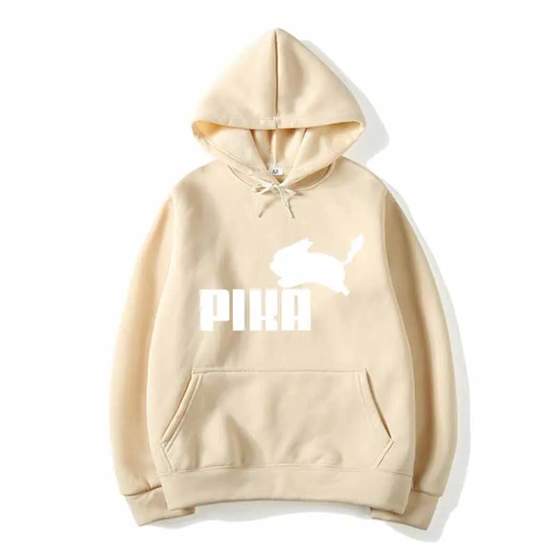 Khaki-1 Новинка, брендовые модные милые толстовки с покемонами, худи для мужчин, аниме Pika, толстовки с Пикачу для мужчин/женщин, хлопковые толстовки, свитшоты - Цвет: Khaki-1