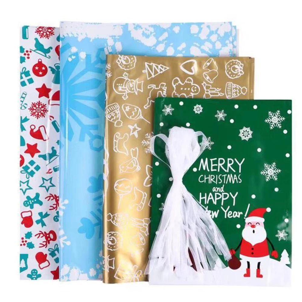 30 шт., упаковка для рождественских подарков, прочный мешок для конфет, для дня рождения, вечеринки, свадьбы, упаковка, сумка, принадлежности, сделай сам, мешочек для конфет с подвесными ярлыками
