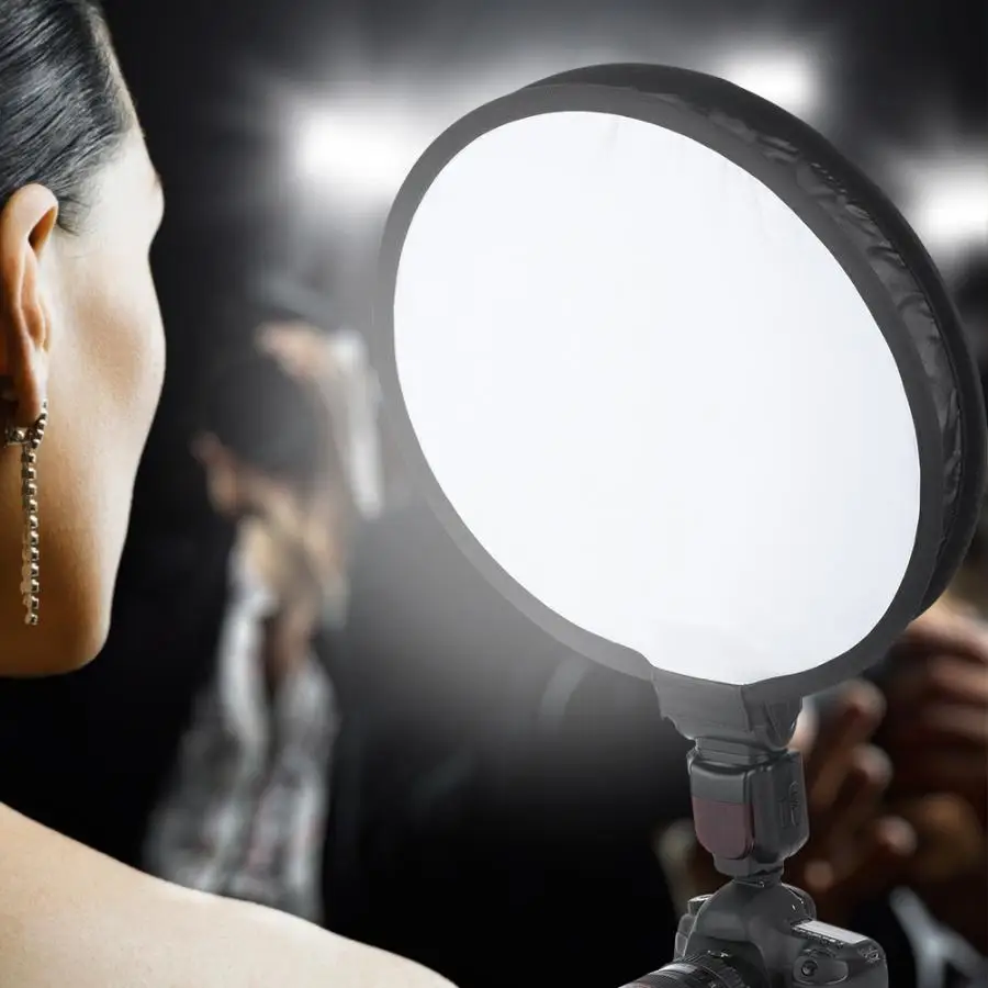 

40CM Portable Foldable Round-shape Speedlite Softbox Diffuser for Camera Flash Light Softbox Diffuser