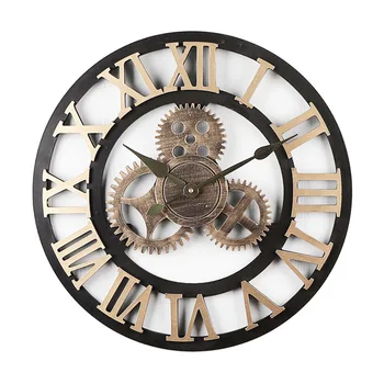 

Mute Wall Clock Vintage Gear Silent Digital Clocks Home Decoration for Living Room Bedroom Gift HFing