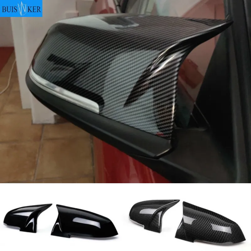 2 peças Tampa de Cobertura Do Espelho Retrovisor de Negro de Carbono para a Série de BMW 1 2 3 4 X M 328i 220i 420i F20 F21 F22 F23 F30 F32 F33 F36 X1
