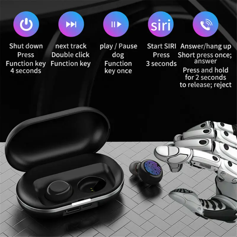 Bluetooth 5,0 гарнитура TWS беспроводные наушники мини наушники стерео Спорт Handfree сенсорное управление наушники
