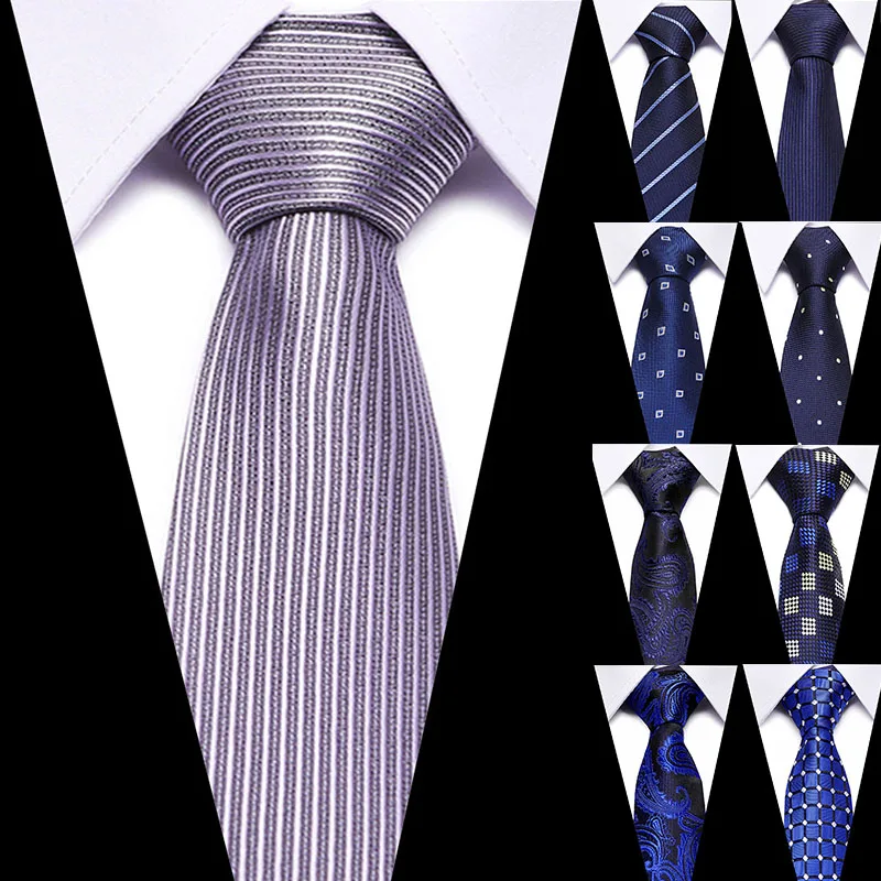 

Fashion 100% Silk Neckties For Men Polyester Jacquard 7.5 cm Tie Blue And Red Mens Tie For Wedding Formal Dress Accessories tie
