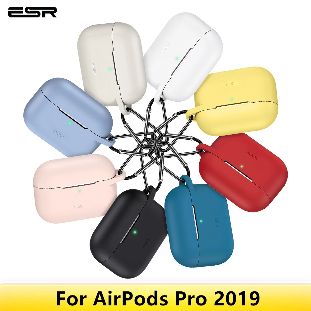 ESR AirPods Pro Чехол с брелком для ключей, противоударный защитный силиконовый чехол для AirPods 3, чехол для зарядки, яркие цвета, беспроводной