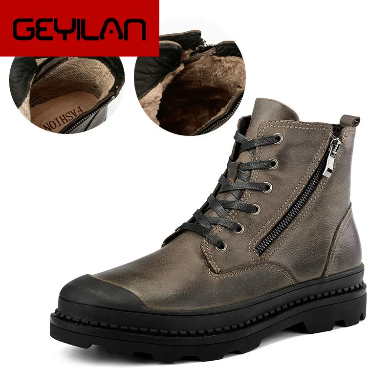 

2019 Natural Cow Leather Men Boots 38~47 Handmade Retro Men Shoes thn78