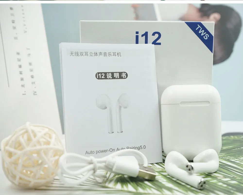Новинка i12 Bluetooth 5,0 беспроводной наушники TWS bluetooth гарнитура с зарядным устройством