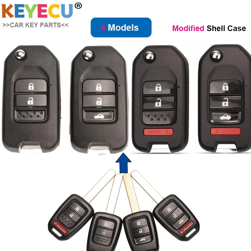 KEYECU изменение флип чехол для дистанционного ключа от машины оболочки iPad 2/3/4 Btn