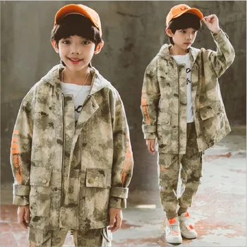 

Spring Children's Clothes Boys Sets Fashion Sports Camouflage Overalls Casual Letter Color Matching Two-piece Kids Clothes Sets