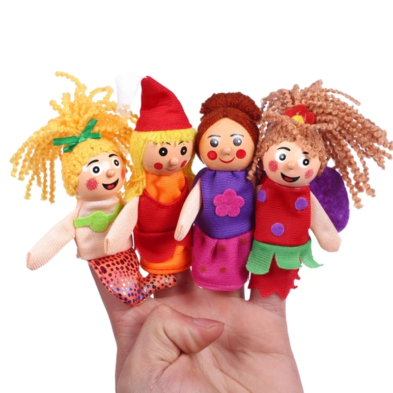 Детские игрушки 4 шт. животные мультфильм Плюшевые пальчиковые пальчики игрушки куклы детские Ранние развивающие игрушки ручной истории