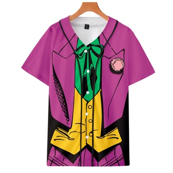 

Joker cosplay 3D print cosplay anime Baseball Jacket Advanced Tech Short sleeve Popular Cosplay Costumes Streetwear Man top