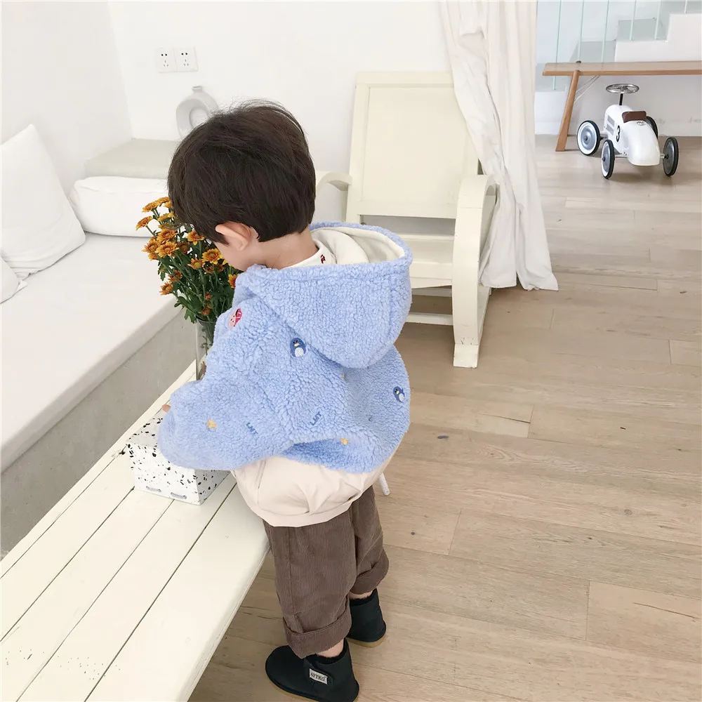 Tonytaobaby/новая зимняя детская одежда для мальчиков и девочек; милое стильное теплое пальто с флисом; детские пальто