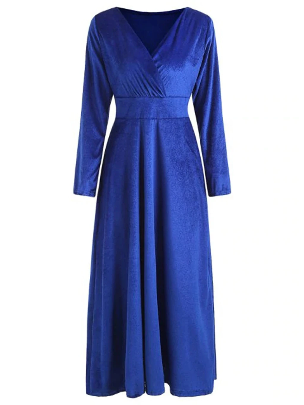 Autumn Women Dress Casual Full Sleeve V-Neck Ruched Dresses Thin Floral Solid Color Long Kaftan Dress Spring Ladies Girls 806