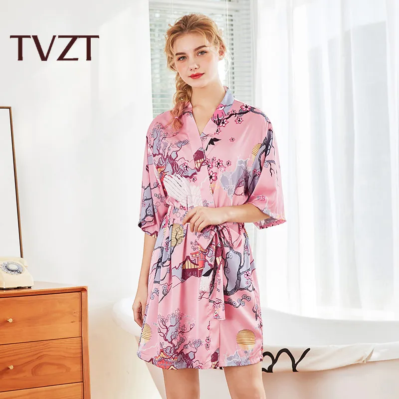 Tvzt весенние и летние новые пижамы для женщин элегантные домашние женские удобные пижамы с принтом и широкими рукавами