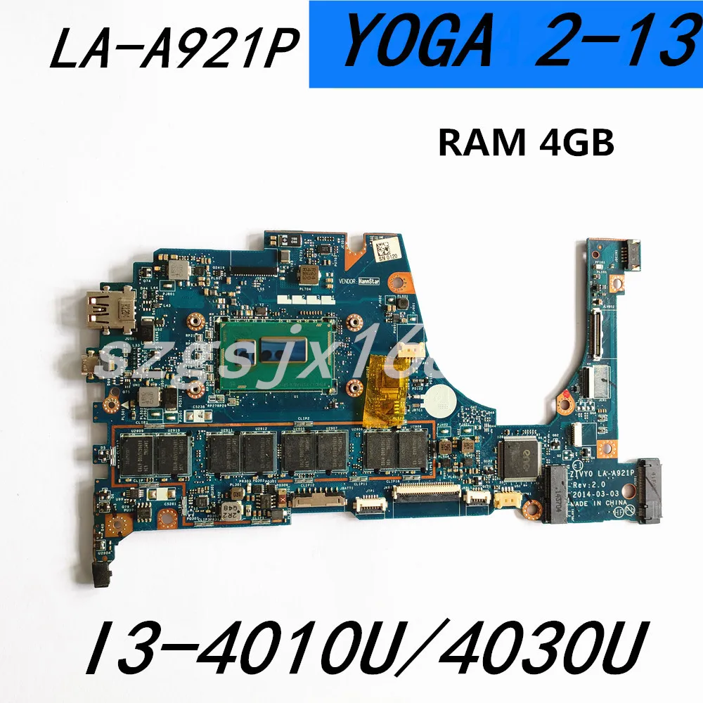 LA-A921P материнская плата для ноутбука Lenovo YOGA2-13 оригинальная 4GB-RAM I3-4010U/4030U |