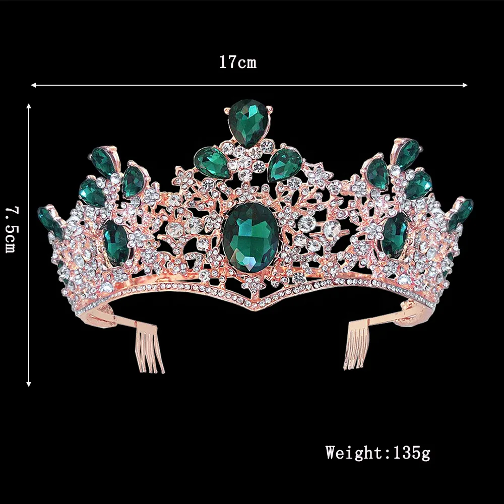 KMVEXO Роскошные Стразы Свадебная Корона-Тиара с гребнями барокко Полный Кристалл диадема для невесты ободки Свадебные украшения для волос