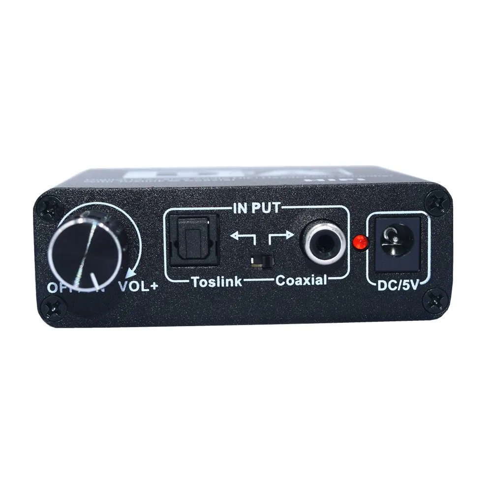 Digital to Analog Audio Converter DAC Amp Hifi Decoder 3 5mm Headphone Amplifier Toslink Optical Coaxial Output 192kHz 24bit